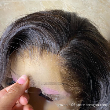 Brazilian Virgin Human Hair Extension Transparent Lace Front Wig Glueless Cheap Natural Hair Hd Full Lace Frontal Closure Wig